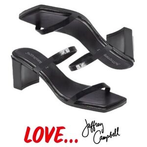 Jeffrey Campbell Jamm-3 Double Strap Patent Leather Jelly Slide Heels